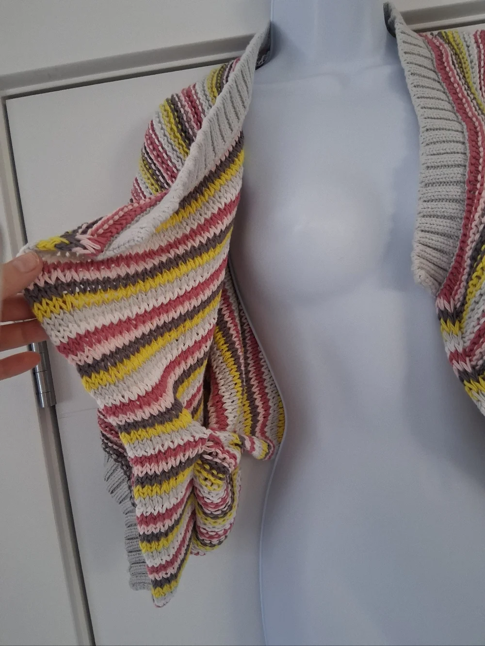 Zaket & Plover/ 100% Cotton/ Striped Knit Shrug Cardigan/ Size US XS/S - Picture 6 of 11
